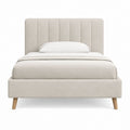 Polsterbett Doppelbett Beige Polyester rechteckig 160 x 200 cm