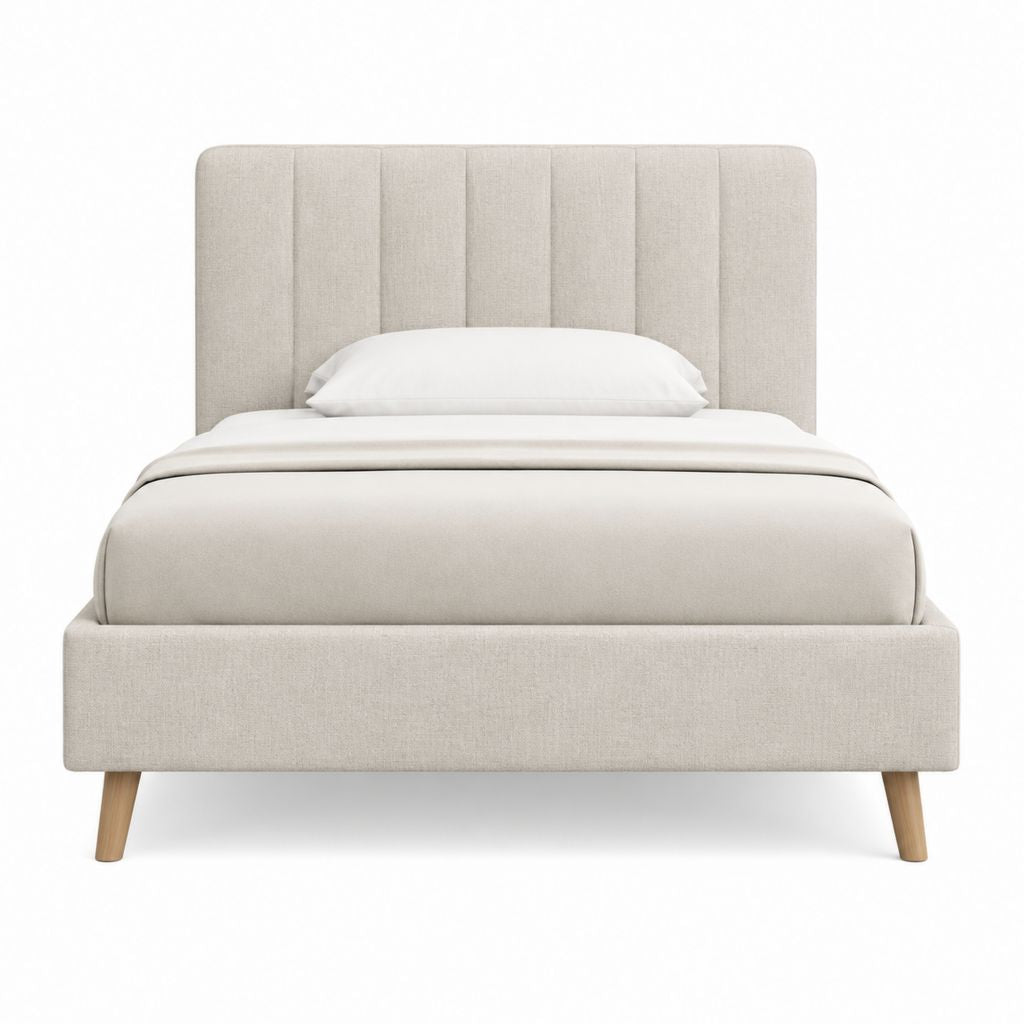 Polsterbett Doppelbett Beige Polyester rechteckig 160 x 200 cm