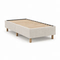 Polsterbettgestell mit Lattenrost Creme Polyester Rechteckig 90 x 200 cm