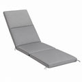 Gartenliegenauflage grau aus Polyester mit Schaumstofffüllung 186 x 58 x 5 cm