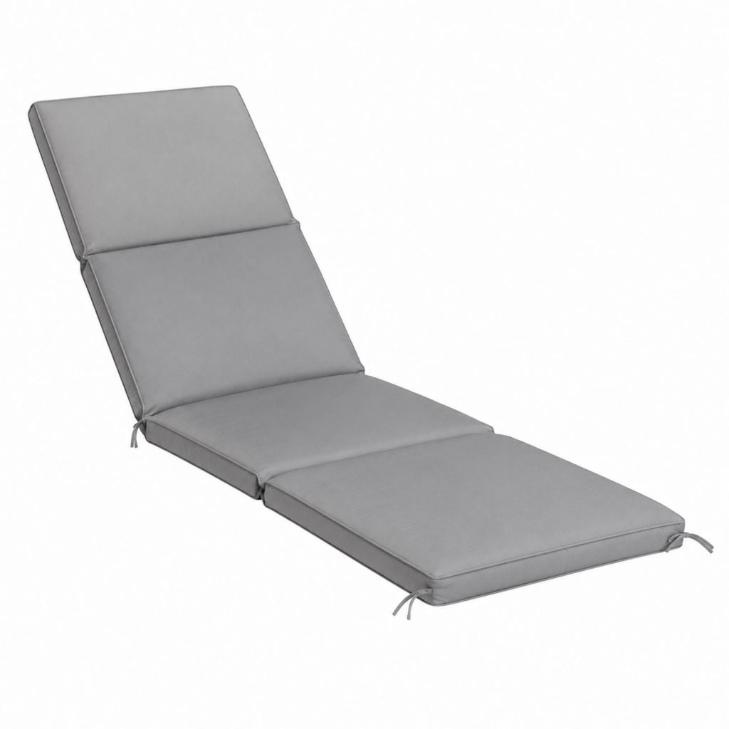 Gartenliegenauflage grau aus Polyester mit Schaumstofffüllung 186 x 58 x 5 cm