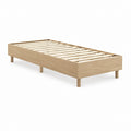 Einzelbett Bettgestell Eicheoptik mit Lattenrost 90 x 200 cm