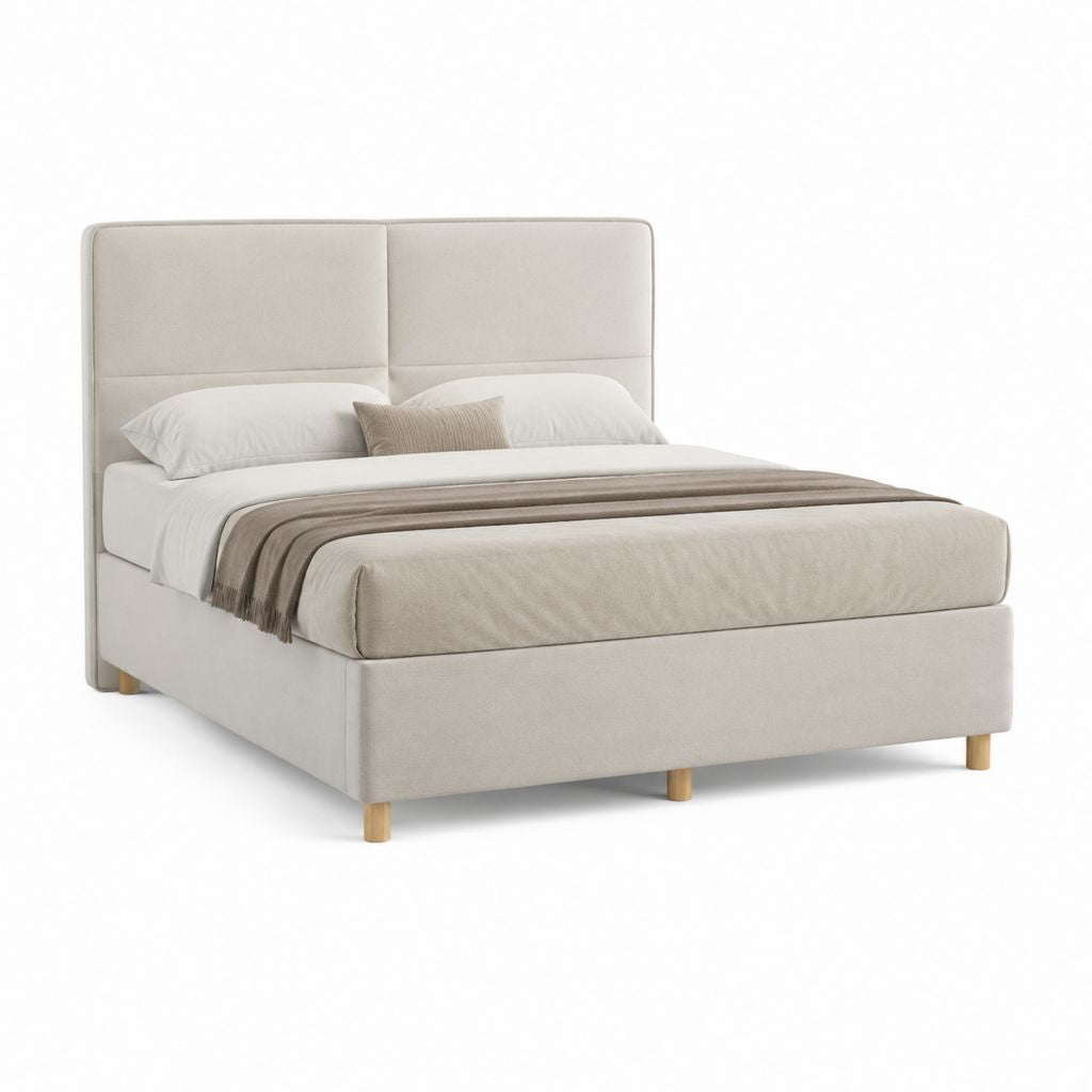 Polsterbett Doppelbett Beige Polyester Rechteckig 160 x 200 cm