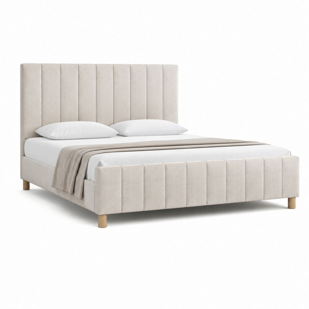 Polsterbett Doppelbett Beige Polyester rechteckig 160 x 200 cm