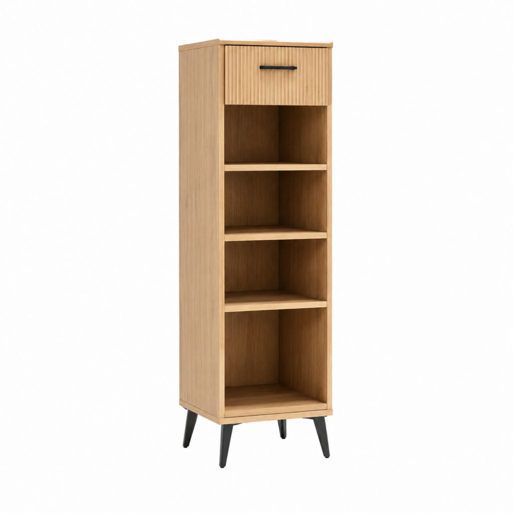 Schuhschrank mit Schublade Eichefarben Spanplatte rechteckig 40 x 35 x 140 cm