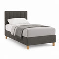 Polsterbett Einzelbett Dunkelgrau Polyester Rechteckig 90 x 200 cm