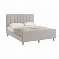 Polsterbett Doppelbett Hellgrau Polyestergewebe Rechteckig 160 x 200 cm
