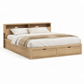 Stauraumbett Doppelbett Eiche Natur melaminbeschichtete Spanplatte rechteckig 160 x 200 cm