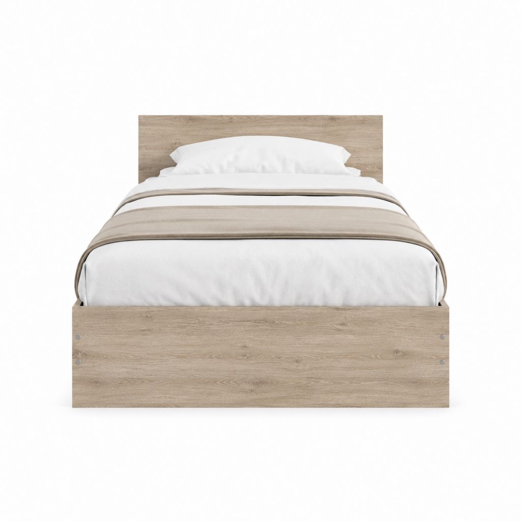 Doppelbett Bettgestell Eiche Natur aus melaminharzbeschichteter Spanplatte 140 x 200 cm
