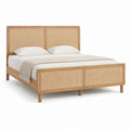 Doppelbettgestell Natur Massivholz Rattan Rechteckig 160 x 200 cm