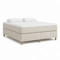 Boxspringbett Beige mit Polyesterbezug und Massivholzfüßen 180 x 200 cm
