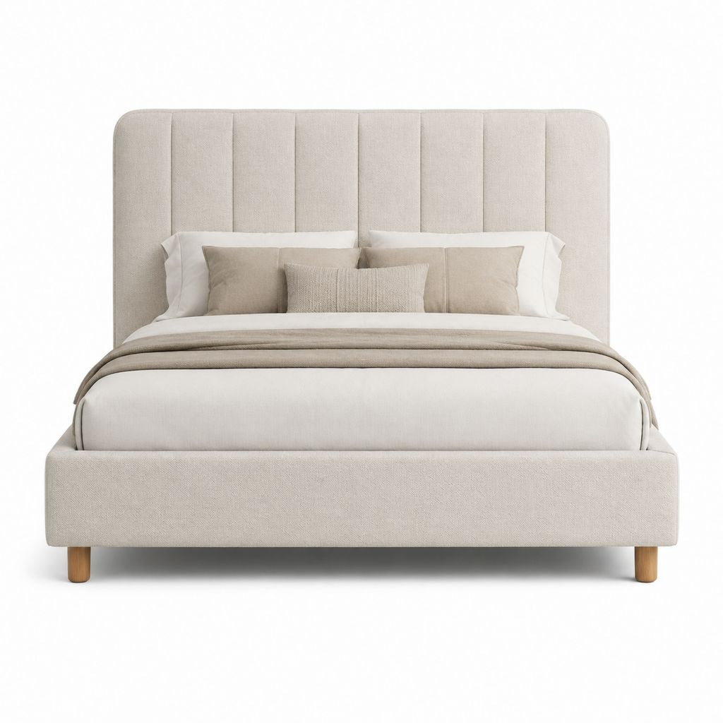 Polsterbett Bettgestell Beige Polyester Rechteckig 160 x 200 cm