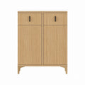 Schuhschrank 2-türig Natur MDF rechteckig 80 x 35 x 100 cm