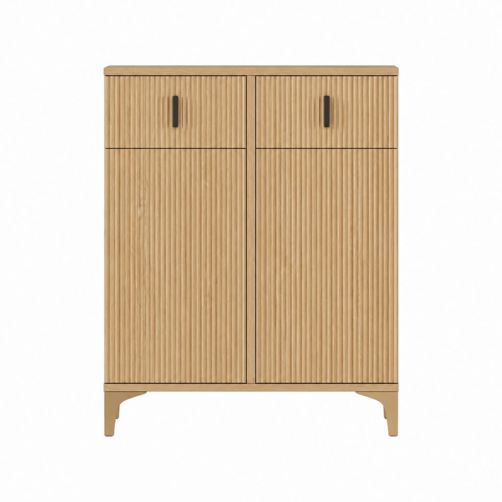 Schuhschrank 2-türig Natur MDF rechteckig 80 x 35 x 100 cm