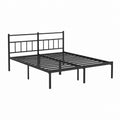 Metallbett Bettgestell Schwarz aus pulverbeschichtetem Stahl 140 x 200 cm